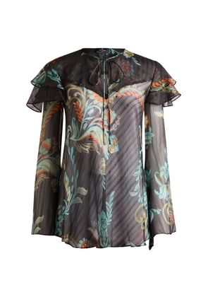 Etro Ruffled Silk Top - Moda Operandi