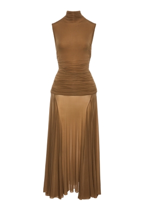 Magda Butrym Ruched Cupro Jersey Maxi Dress - Moda Operandi