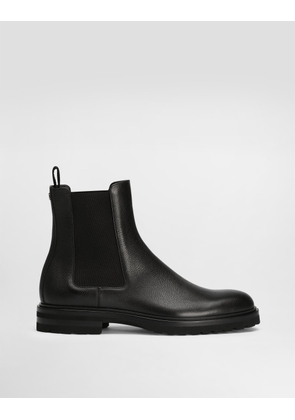 Dolce & Gabbana Grainy Calfskin Ankle Boots - Man Boots And Ankle Boots Black 45