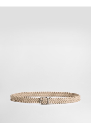 Dolce & Gabbana Woven Goatskin Belt - Man Belts Brown 85