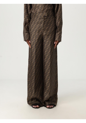 Pants FENDI Woman color Tobacco