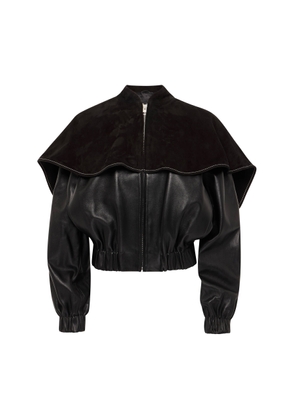 JW Anderson Oversized-Collar Leather Bomber Jacket - Moda Operandi