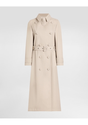 Dolce & Gabbana Cotton Drill Trench Coat - Woman Coats And Jackets Beige 42