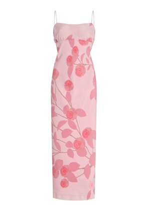 Bernadette Ripley Camelia-Print Silk Maxi Slip Dress - Moda Operandi