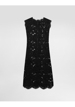 Dolce & Gabbana A Line Dress In Cordonetto Lace - Woman Dresses Black 40