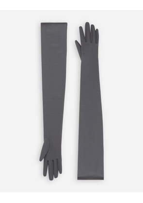 Dolce & Gabbana Long Stretch Jersey Milano Rib Gloves - Woman Hats And Gloves Multi-colored M