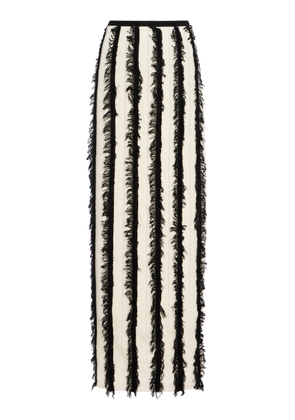 ZANKOV Evangeline Fringed Merino Wool Maxi Skirt - Moda Operandi