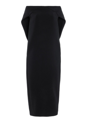 The Row Anitas Cape-Detailed Wool Gabardine Midi Dress - Moda Operandi
