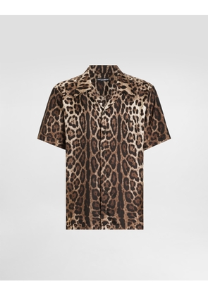 Dolce & Gabbana Silk Shirt With Leopard Print - Man Shirts Animal Print 39