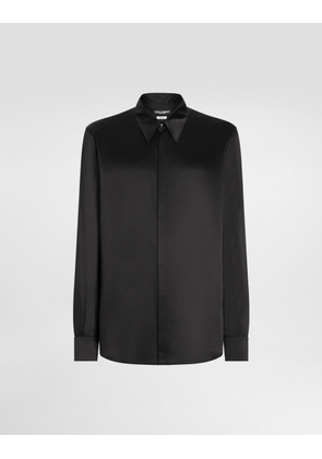 Dolce & Gabbana Camicia - Man Shirts Black Silk 41