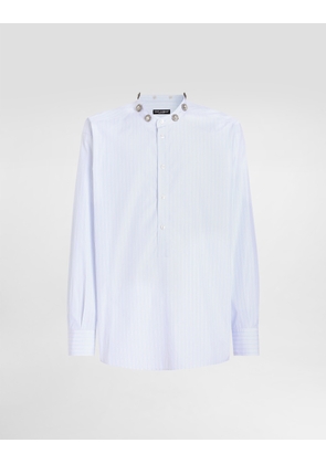 Dolce & Gabbana Cotton Shirt With Bejeweled Detailing - Man Shirts Multicolor 40