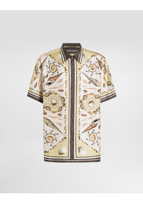Dolce & Gabbana Printed Hawaii Silk Twill Shirt - Man Shirts Multicolor 37