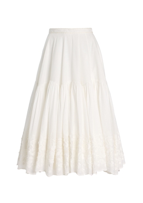 Lena Hoschek Ditsy Cotton-Lace Midi Skirt - Moda Operandi