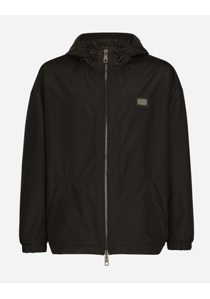 Dolce & Gabbana Nylon Jacket With Hood And Branded Tag - Man Coats And Jackets Black Fabric L