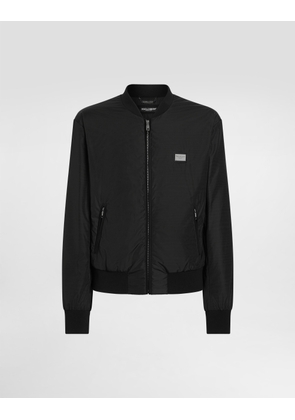 Dolce & Gabbana Nylon Jacket With Branded Tag - Man Coats And Jackets Black Fabric 50