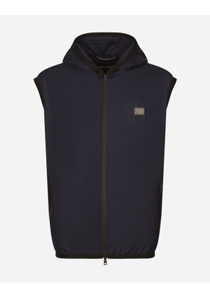 Dolce & Gabbana Hooded Sports Vest - Man Coats And Jackets Blue 52