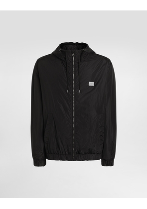 Dolce & Gabbana Technical Fabric Jacket With Hood And Tag - Man Coats And Jackets Black 48