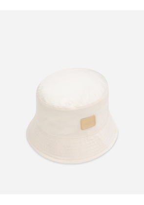 Dolce & Gabbana Bucket Hat With Branded Tag - Man Hats And Gloves Beige Cotton 58