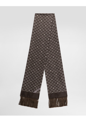 Dolce & Gabbana Silk Twill Scarf With Micro-design And Logo - Man Scarves And Silks Multicolor Onesize