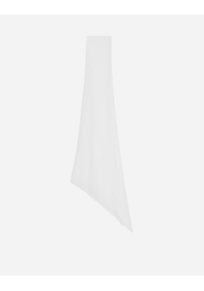 Dolce & Gabbana Shaped Silk Georgette Scarf - Man Scarves And Silks White Silk Onesize