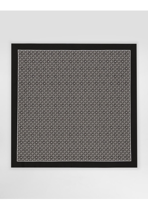 Dolce & Gabbana Silk Scarf With Micro-design And Logo Print - Man Scarves And Silks Multicolor Onesize