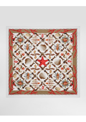 Dolce & Gabbana Shell-print Silk Scarf - Man Scarves And Silks Multicolor Onesize
