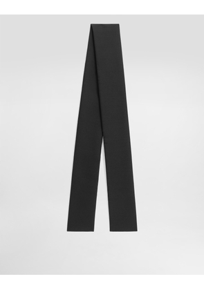 Dolce & Gabbana Wool Gabardine Scarf - Man Scarves And Silks Black Wool Onesize