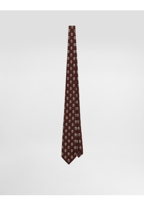 Dolce & Gabbana Jacquard Tie With Heraldic Shields - Man Ties And Pocket Squares Bordeaux Onesize
