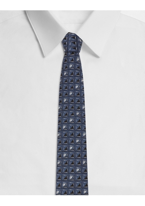 Dolce & Gabbana Silk Jacquard Tie With Micro-designs And Dg Logo - Man Ties And Pocket Squares Print Onesize