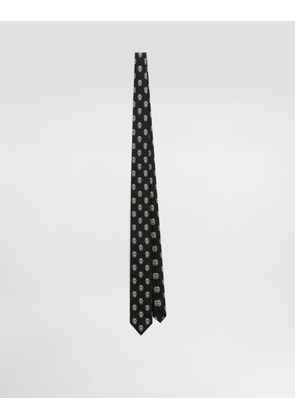 Dolce & Gabbana Jacquard Tie With Heraldic Shields - Man Ties And Pocket Squares Black Onesize