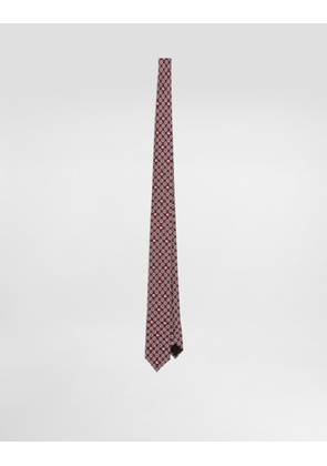Dolce & Gabbana Martini Tie With Jacquard Micro-designs And Logo - Man Ties And Pocket Squares Multicolor Onesize