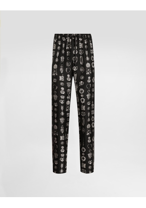 Dolce & Gabbana Jewel-print Twill Trousers - Man Pants And Shorts Print 48