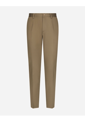 Dolce & Gabbana Stretch Gabardine Trousers - Man Pants And Shorts Beige 44