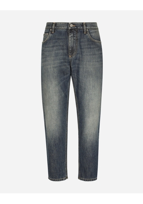 Dolce & Gabbana Light Blue Wash Loose Stretch Jeans - Man Denim Multi-colored Cotton 52