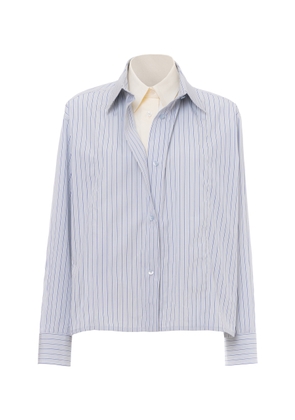 DES_PHEMMES Double Layer Boyfriend Button Up Shirt - Moda Operandi