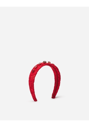 Dolce & Gabbana Headband With Jewellery Application - Woman Multi-colored Viscose Onesize