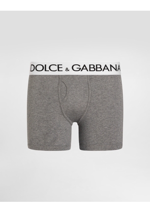 Dolce & Gabbana Long-leg Two-way Stretch Cotton Boxers - Man Underwear And Loungewear Gray Cotton 3
