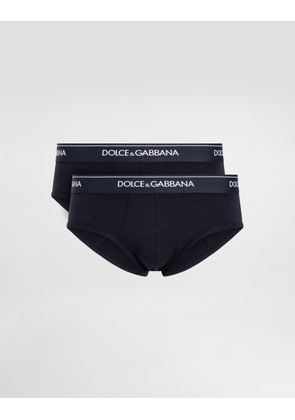 Dolce & Gabbana Stretch Cotton Brando Briefs Two-pack - Man Underwear And Loungewear Blue 3
