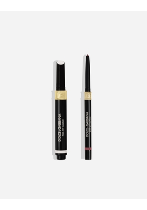 Dolce & Gabbana Kiss My Gloss! - Woman Lip Kit 04 Gossip - Burgundy Liner And Transparent Pink Gold Duochrome Gloss Onesize