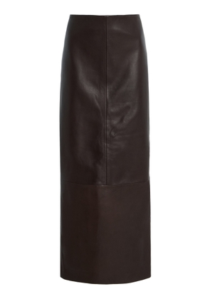 St. Agni Exclusive Leather Maxi Column Skirt - Moda Operandi