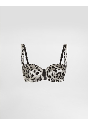 Dolce & Gabbana Leopard-print Satin Balconette Bra - Woman Underwear Print Satin 3b