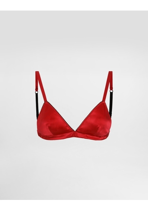Dolce & Gabbana Satin Triangle Bra - Woman Underwear Red Silk 3