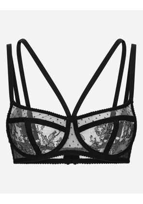 Dolce & Gabbana Lace Balconette Bra - Woman Underwear Black Lace 1