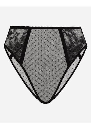 Dolce & Gabbana High-waisted Lace Briefs - Woman Underwear Black 1