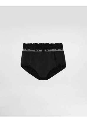 Dolce & Gabbana Tulle And Satin Briefs - Woman Underwear Black 1