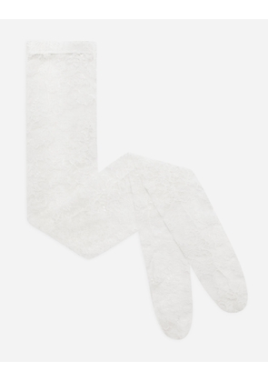 Dolce & Gabbana Collant Pizzo Chanti - Woman Socks And Tights White L