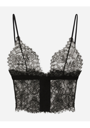 Dolce & Gabbana Triangle Lace Bralette - Woman Underwear Black 2