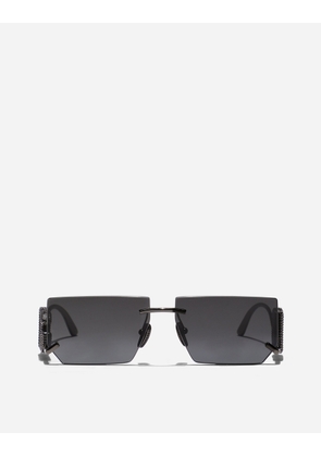 Dolce & Gabbana Dg Crystal Sunglasses - Woman Sunglasses Black Onesize