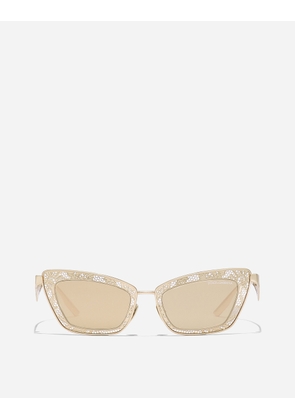 Dolce & Gabbana Dg Lace Sunglasses - Woman Gold Plated Onesize