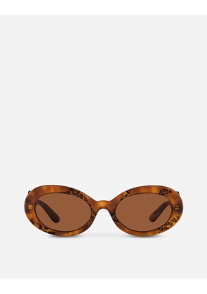 Dolce & Gabbana Dg Crossed Sunglasses - Woman Sunglasses Animal Print Acetate Onesize